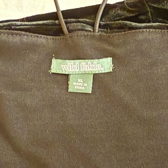 Wild Fable Sexy Goth Chic Urban Black Velvet Pleated Strap Cami Top - Picture 8 of 12